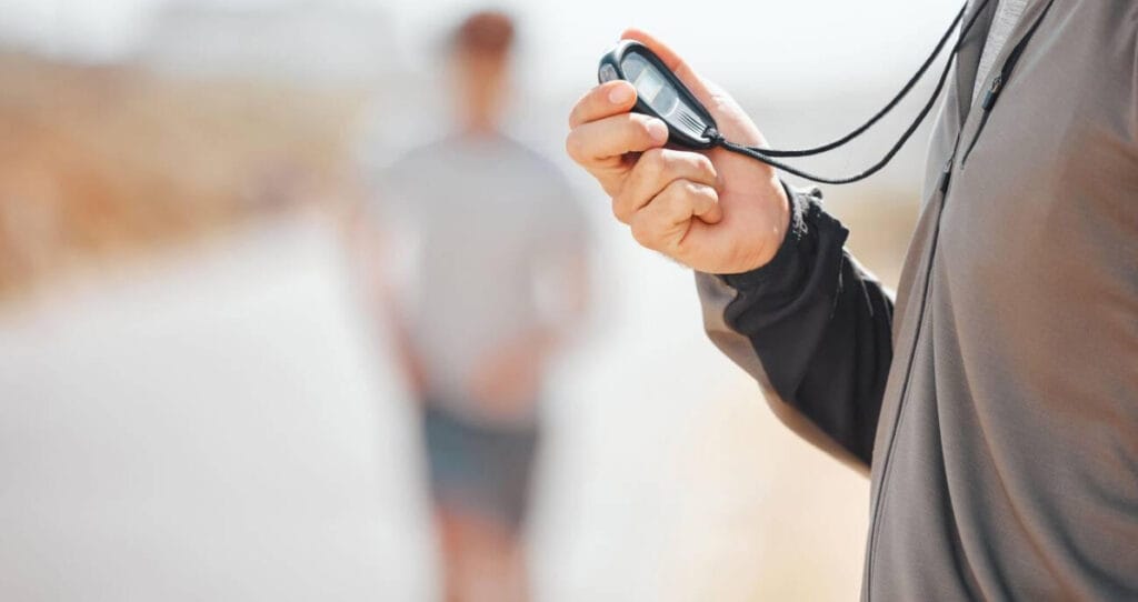 Running coach with timer